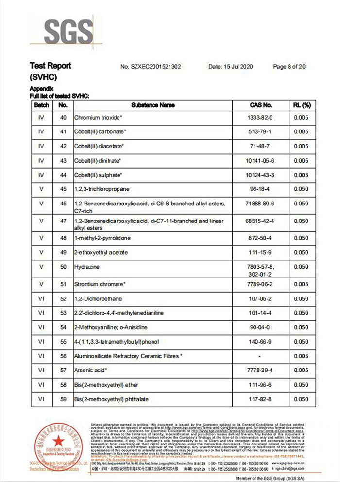 自恢複保險絲REACH認證8