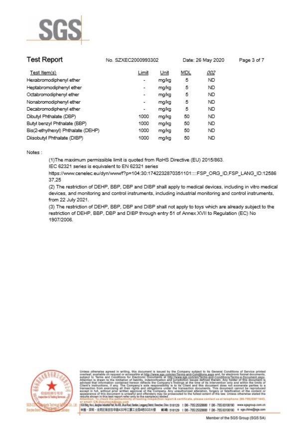 一次性保險絲SGS認證報告3