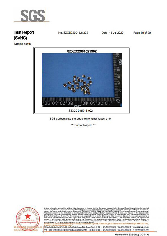 自恢複保險絲REACH認證20