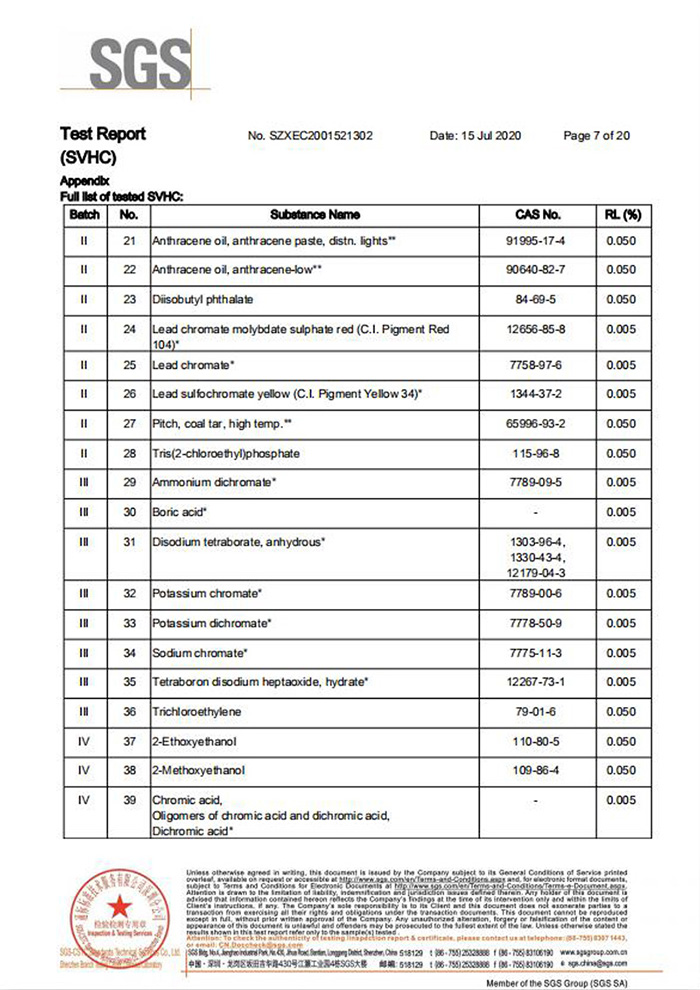 自恢複保險絲REACH認證7