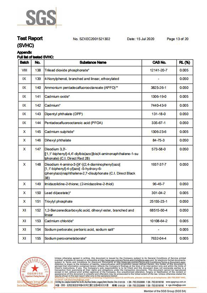 自恢複保險絲REACH認證13